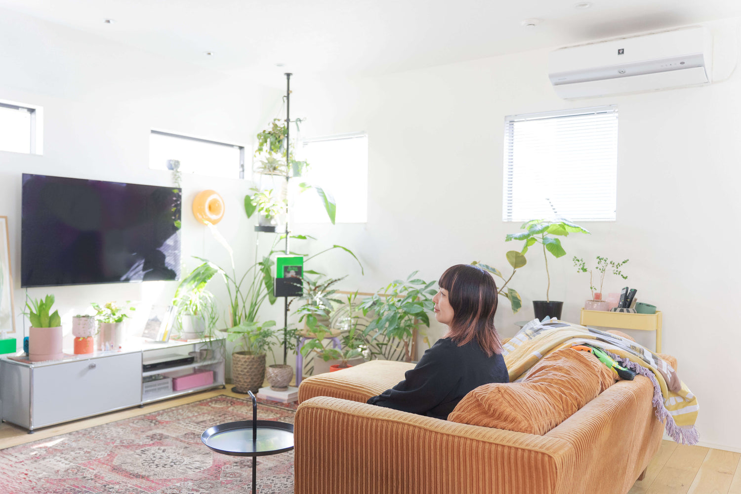 都内15坪、70平米「小さい家」を楽しむ。家族三人の個性と色が響き合う、植物とインテリア