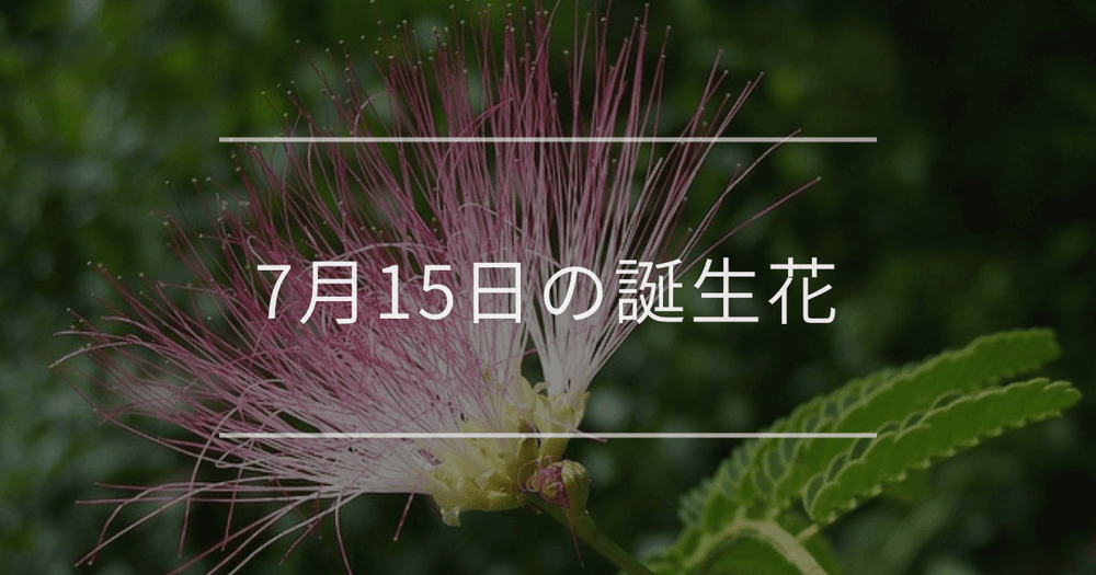 7月15日の誕生花：ネムノキ・バラの花言葉など