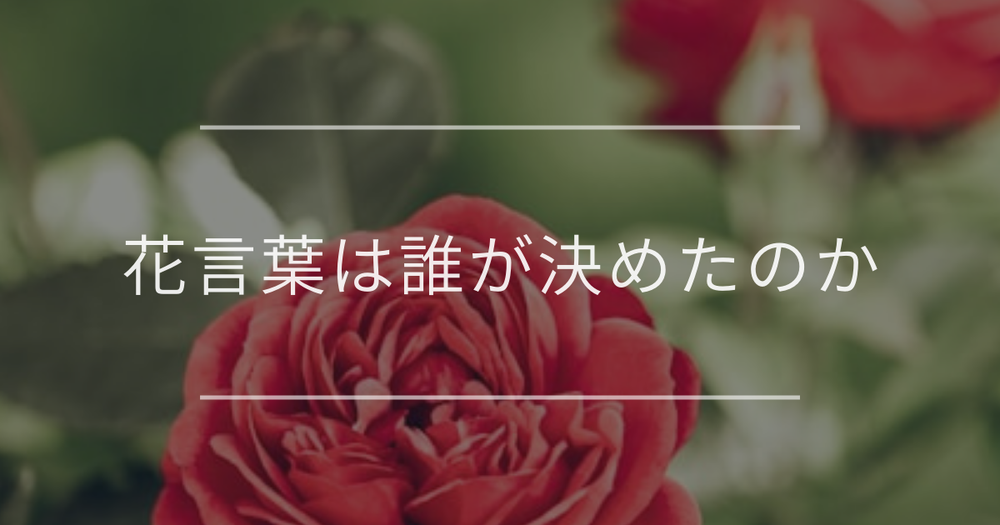 花言葉は誰が決めたのか｜歴史や由来と楽しみ方