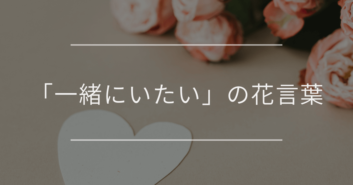 「一緒にいたい」の花言葉｜告白やプロポーズに使える花をイメージ別に紹介