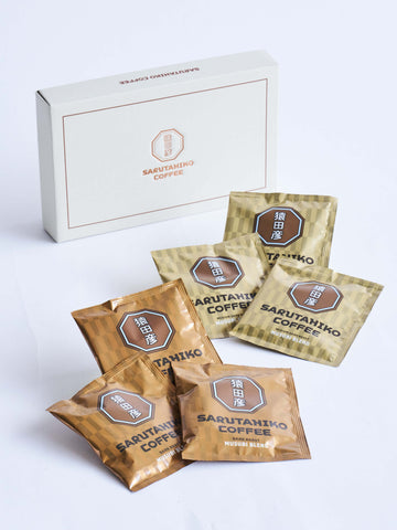 猿田彦珈琲 ドリップバッグコーヒーギフト6袋と季節の花束S グリーン&ホワイトのセット