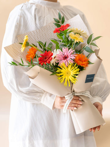 ガーベラの花束 10本 - ミックス -