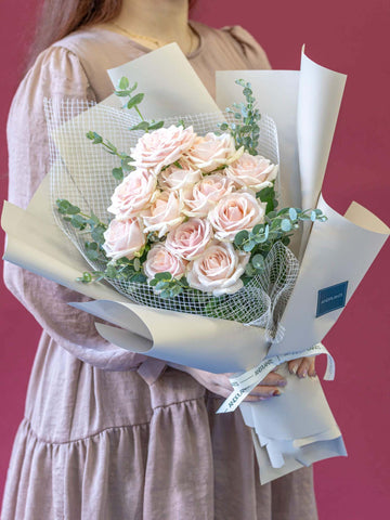 【誕生日ギフト】バラの花束 12本 - ピンク -