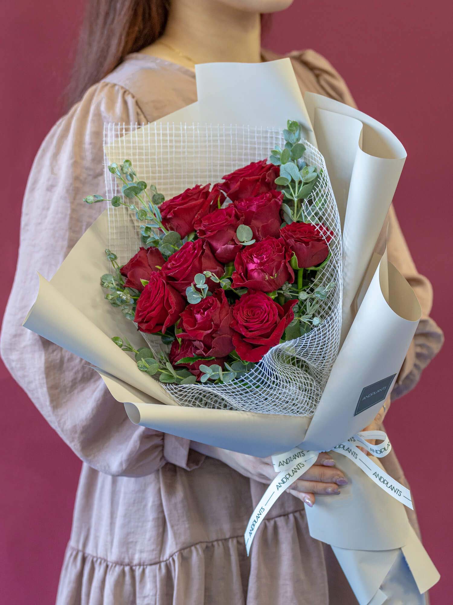 【誕生日ギフト】バラの花束 12本 - レッド -