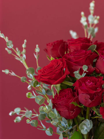 【誕生日ギフト】バラの花束 12本 - レッド -