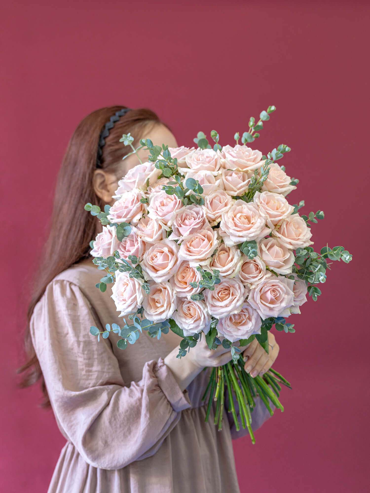 バラの花束 30本 - ピンク -