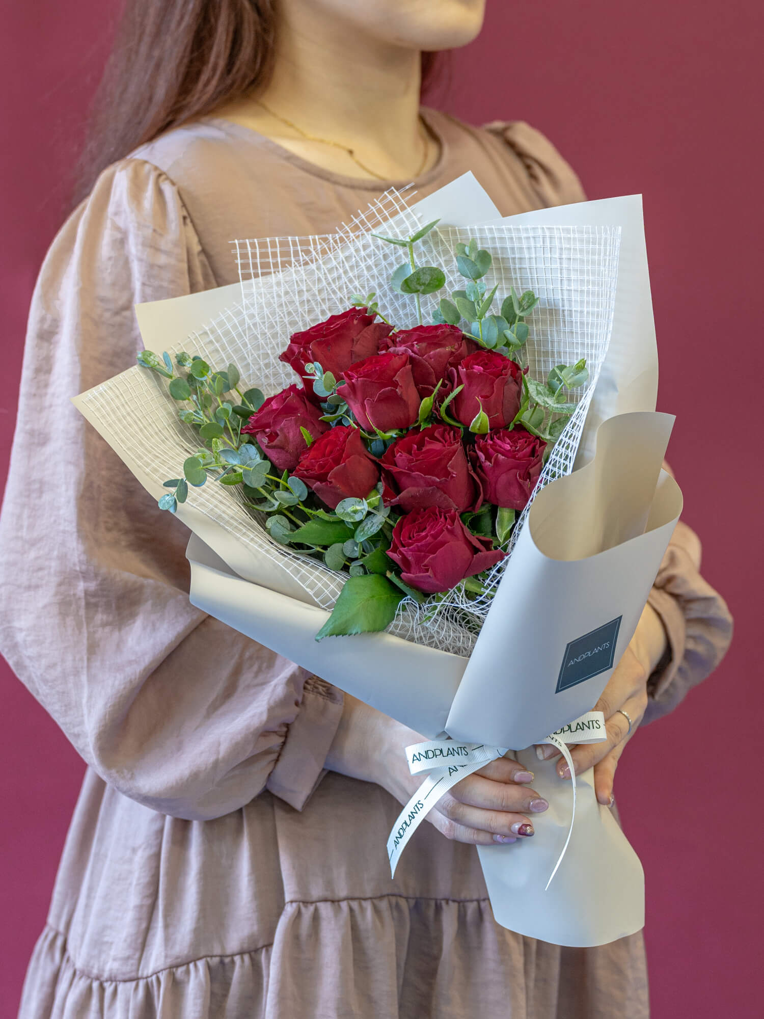 【誕生日ギフト】バラの花束 9本 - レッド -