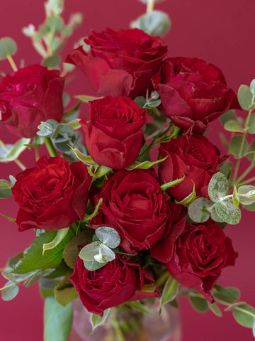 【誕生日ギフト】バラの花束 9本 - レッド -