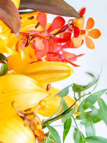 【11月の誕生花】ユリの花束L - オレンジ -