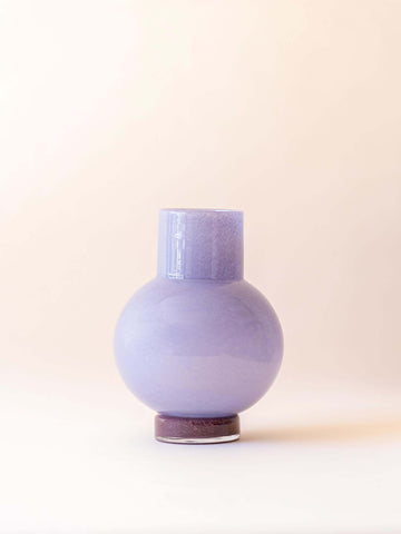 BROSTE COPENHAGEN Mouthblown Glass Vase Purple - Mari -