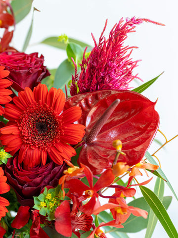 フローリストにおまかせ 季節の花束 L - レッド -