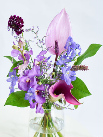 フローリストにおまかせ 季節の花束 S - パープル -