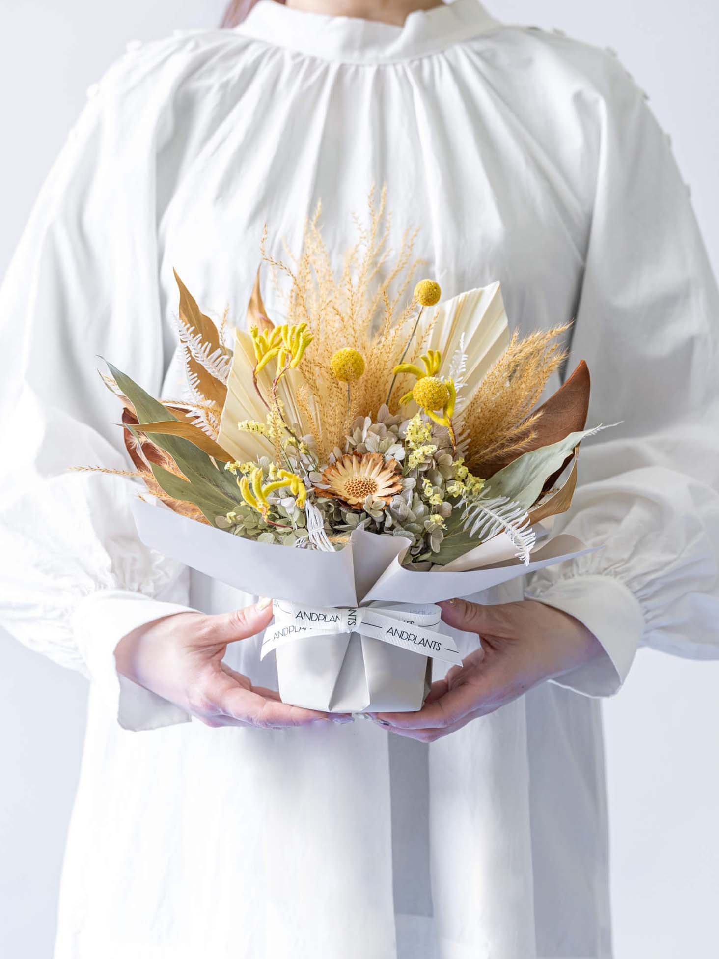 【平城苑様用】6,050円ドライフラワー器アレンジメント - イエロー -