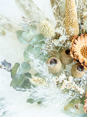 【花瓶に飾れる】ドライフラワーの花束 M - グリーン -