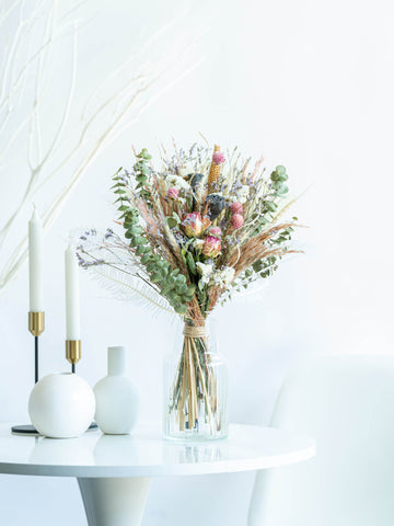 【花瓶に飾れる】ドライフラワーの花束 M - ピンク -