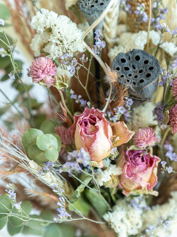 【花瓶に飾れる】ドライフラワーの花束 M - ピンク -