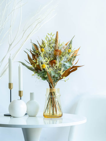 【花瓶に飾れる】ドライフラワーの花束  M - イエロー -