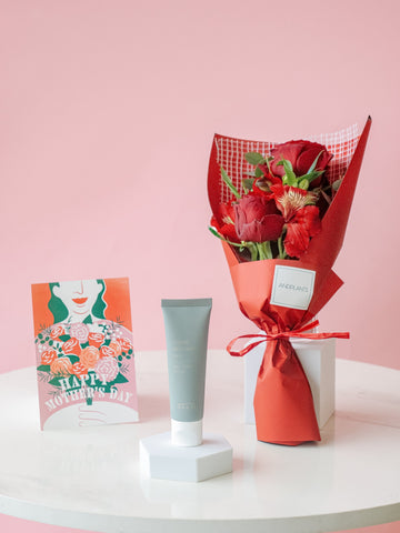 【母の日】OSAJI「ハンドクリーム」とバラの2輪ブーケのセット