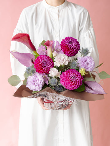 【母の日】ダリアのアレンジメント - パープル -