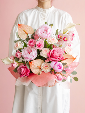 【母の日】芍薬の豪華アレンジメント - ピンク -