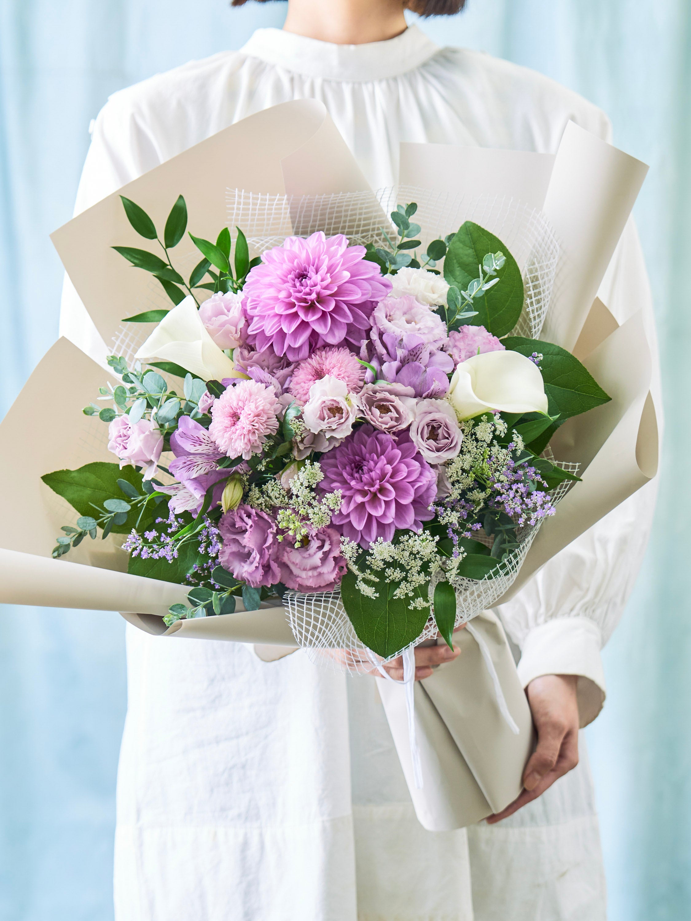 【お供え用】季節の花束 L　- パープル -