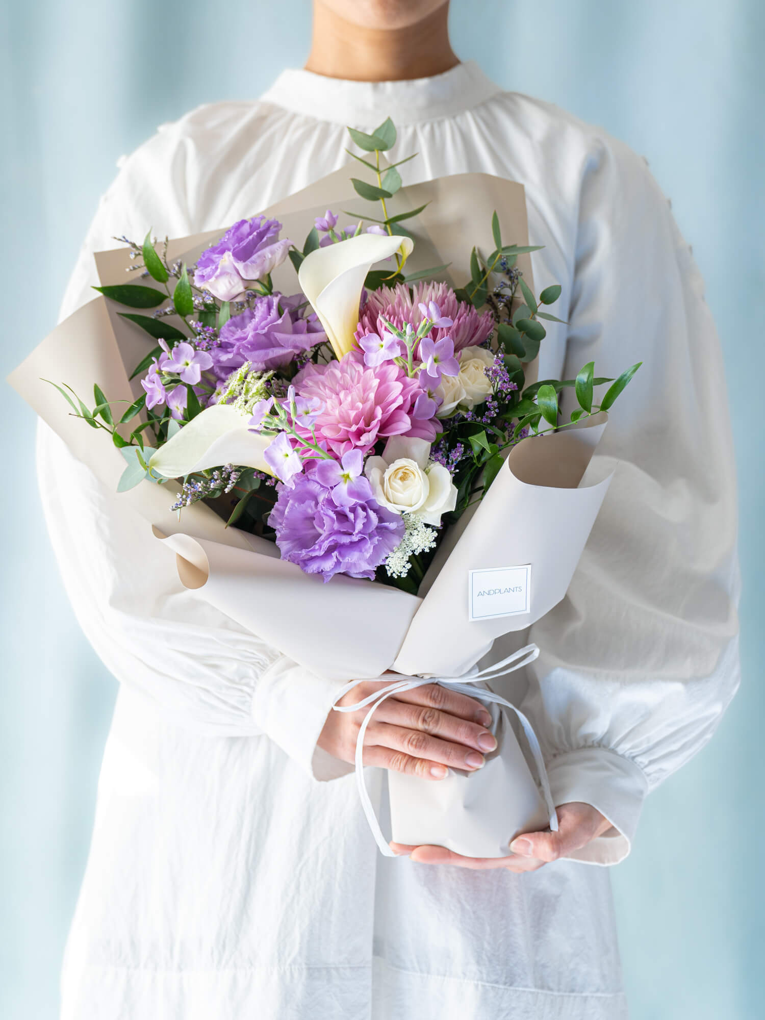 【お供え用】季節の花束 M　- パープル -