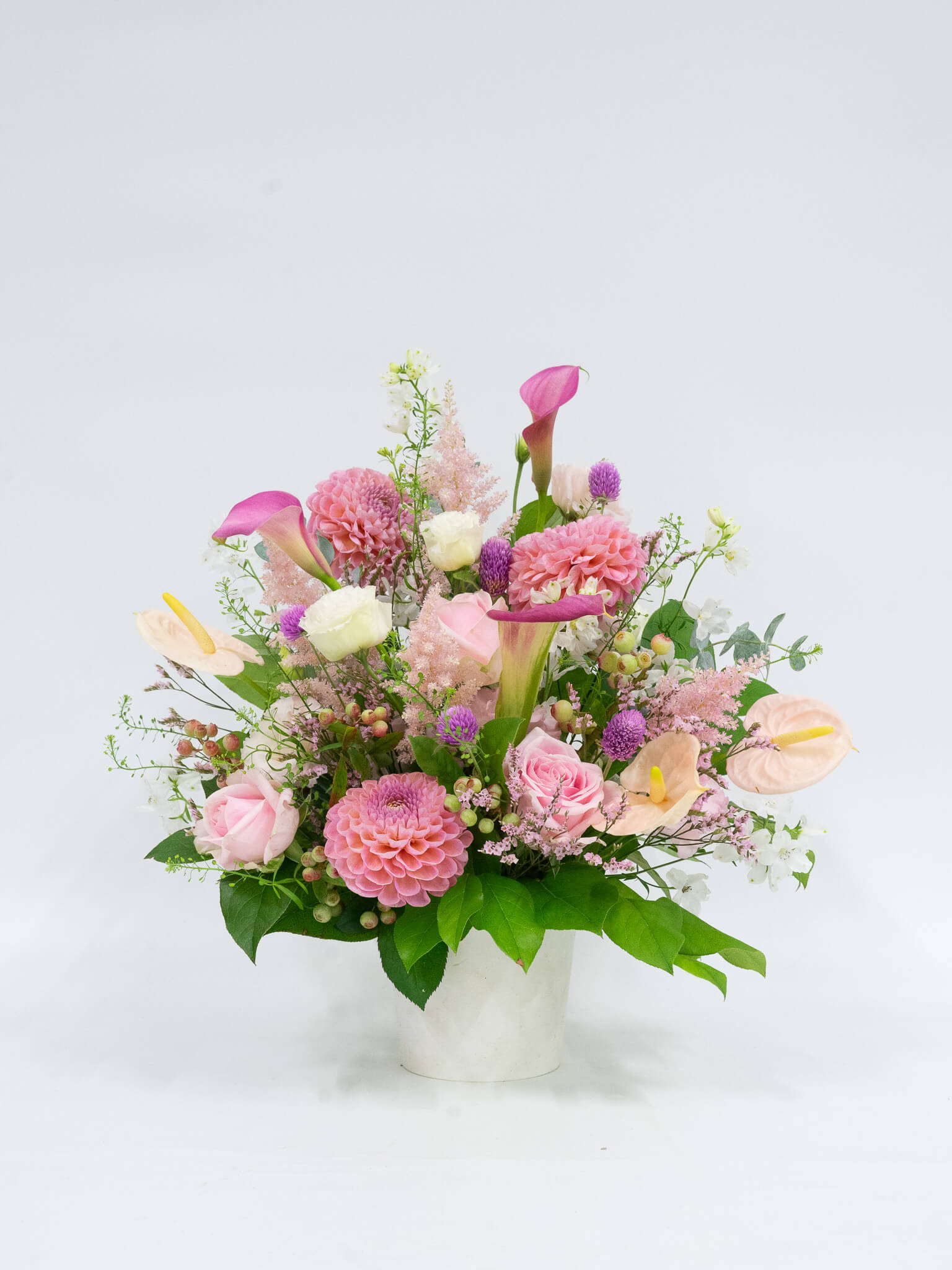 季節のおまかせ生花アレンジ L - ピンク -