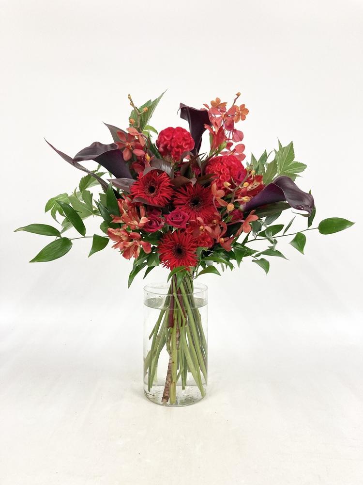 フローリストにおまかせ 季節の花束 L - レッド -