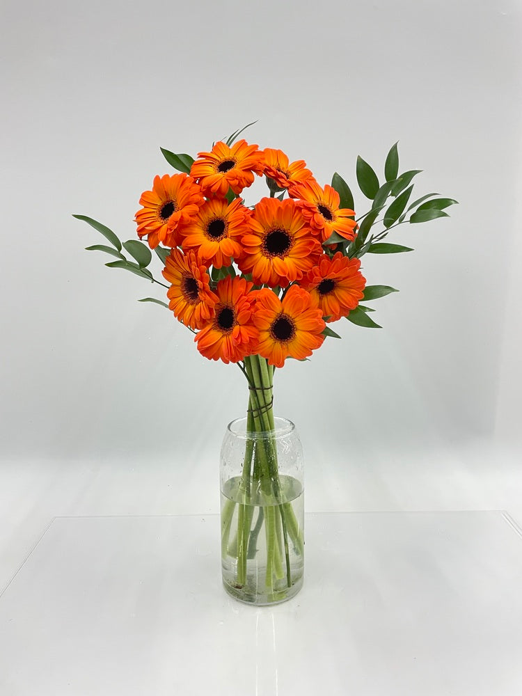 ガーベラの花束 10本 - オレンジ -