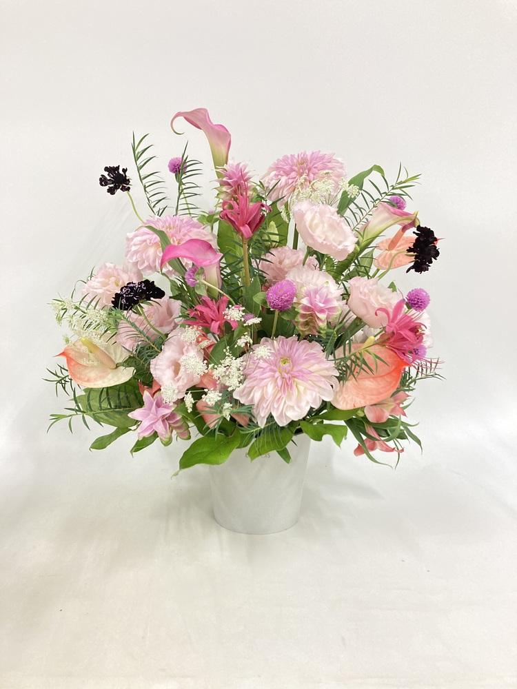 季節のおまかせ生花アレンジ L - ピンク -