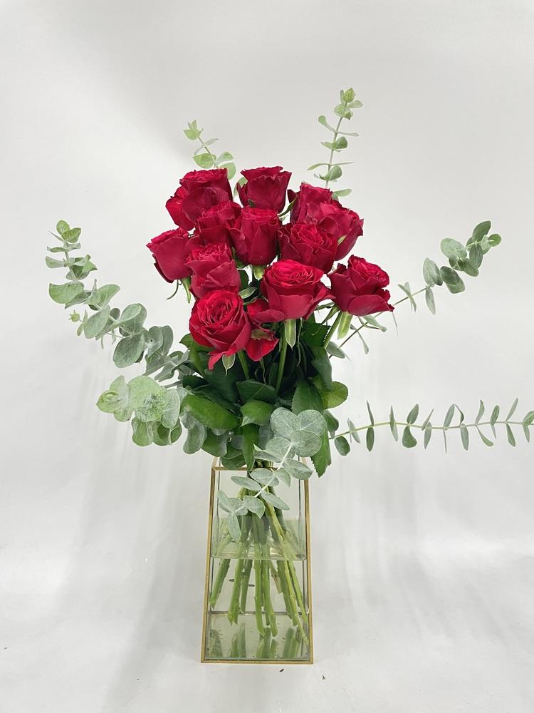 バラの花束 12本 - レッド -
