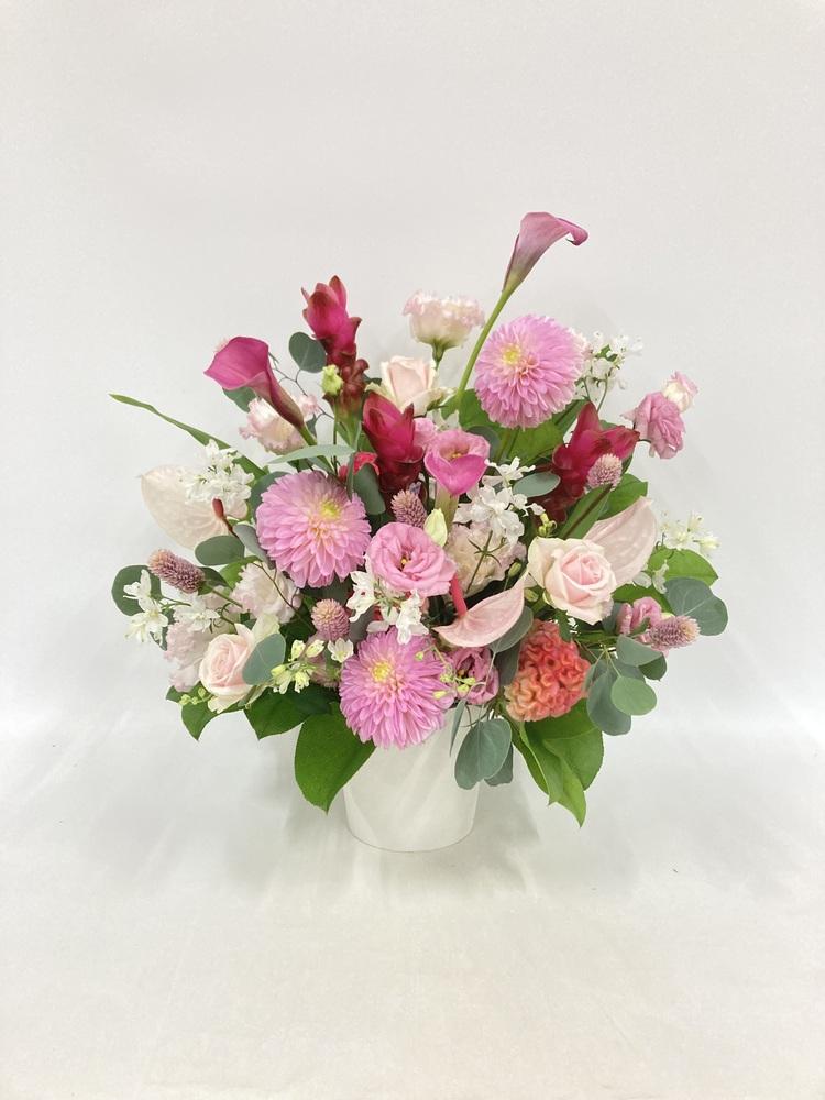 季節のおまかせ生花アレンジ L - ピンク -