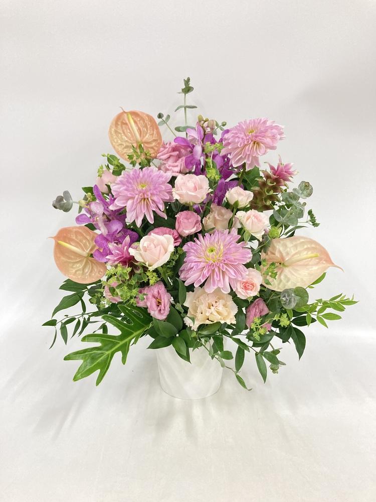 季節のおまかせ生花アレンジ L - ピンク -