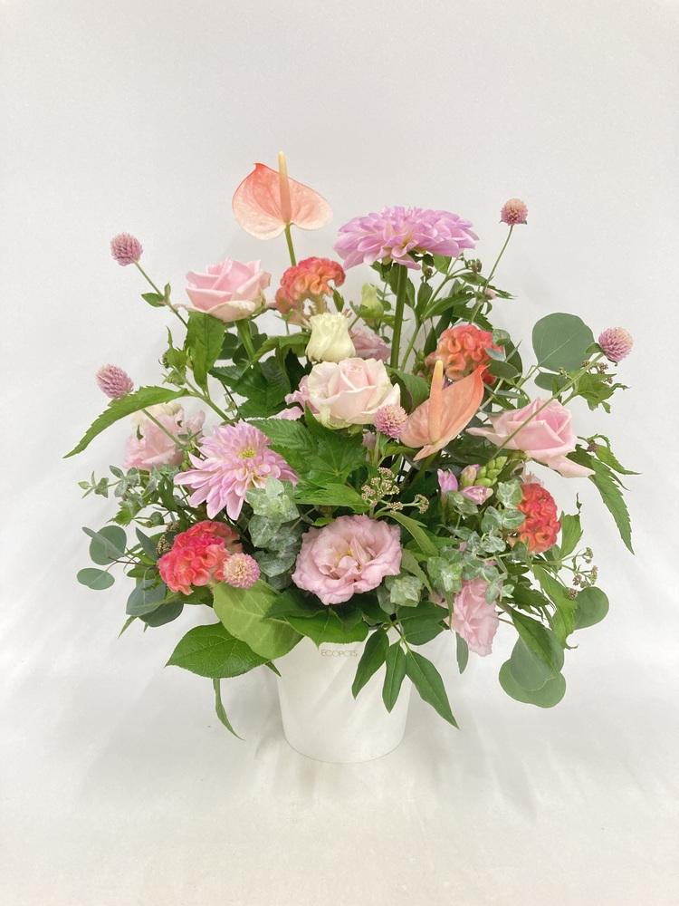 季節のおまかせ生花アレンジ L - ピンク -