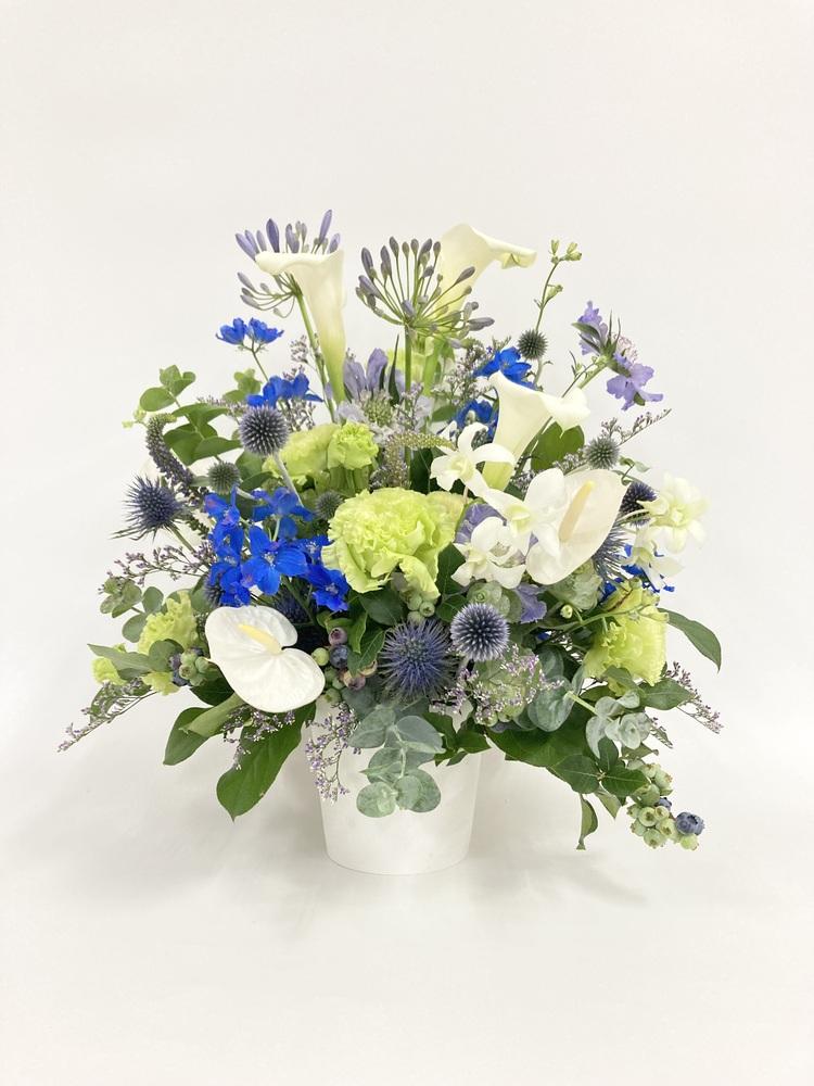 季節のおまかせ生花アレンジ L - ブルー -