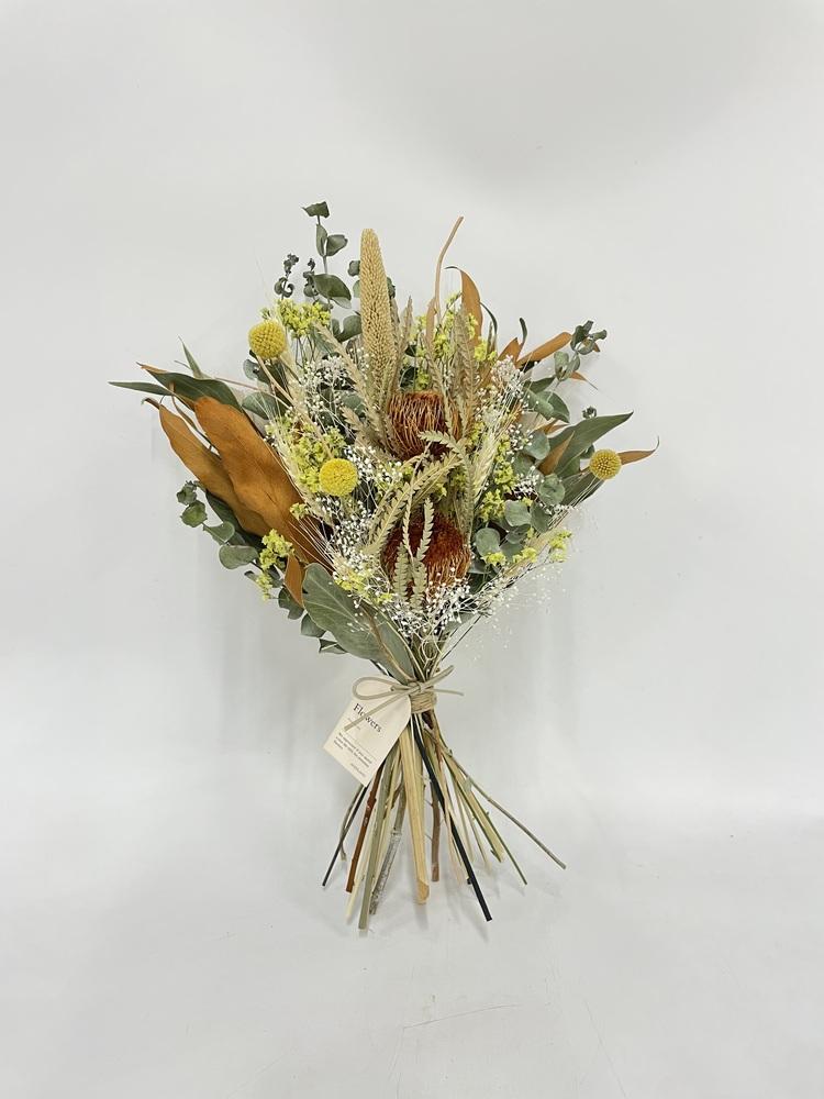 【花瓶に飾れる】ドライフラワーの花束  M - イエロー -