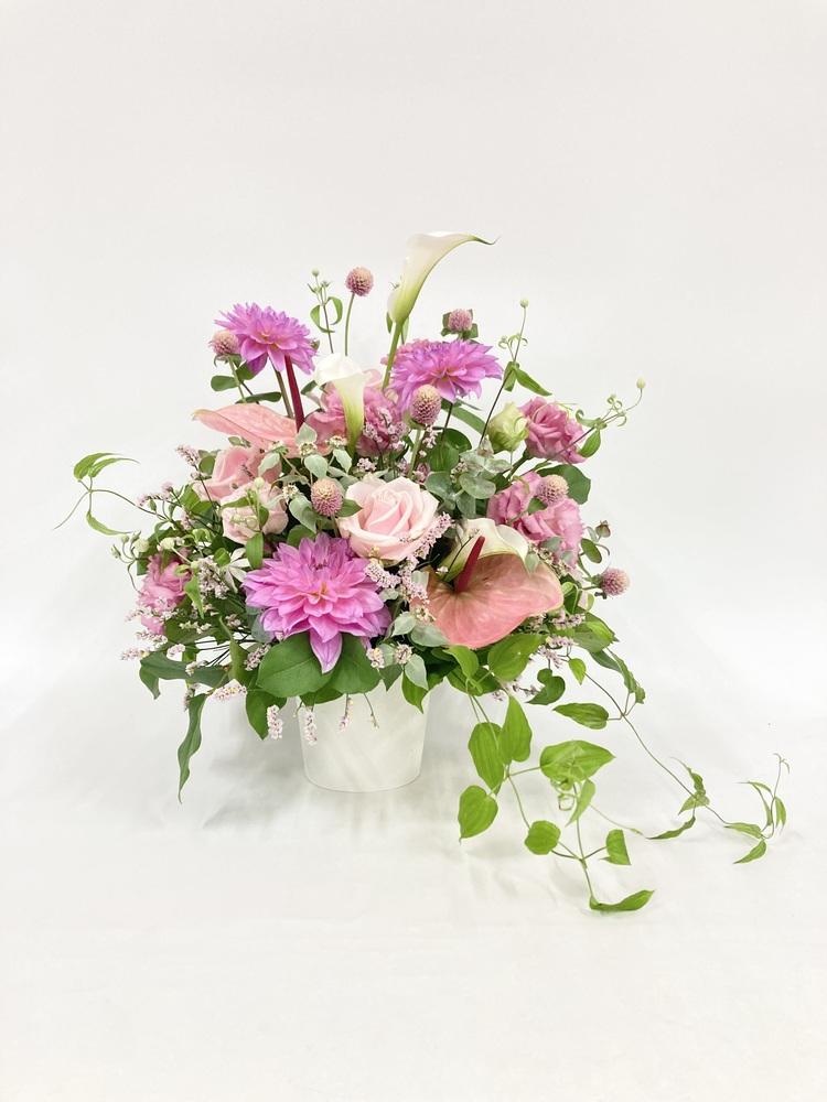 季節のおまかせ生花アレンジ L - ピンク -