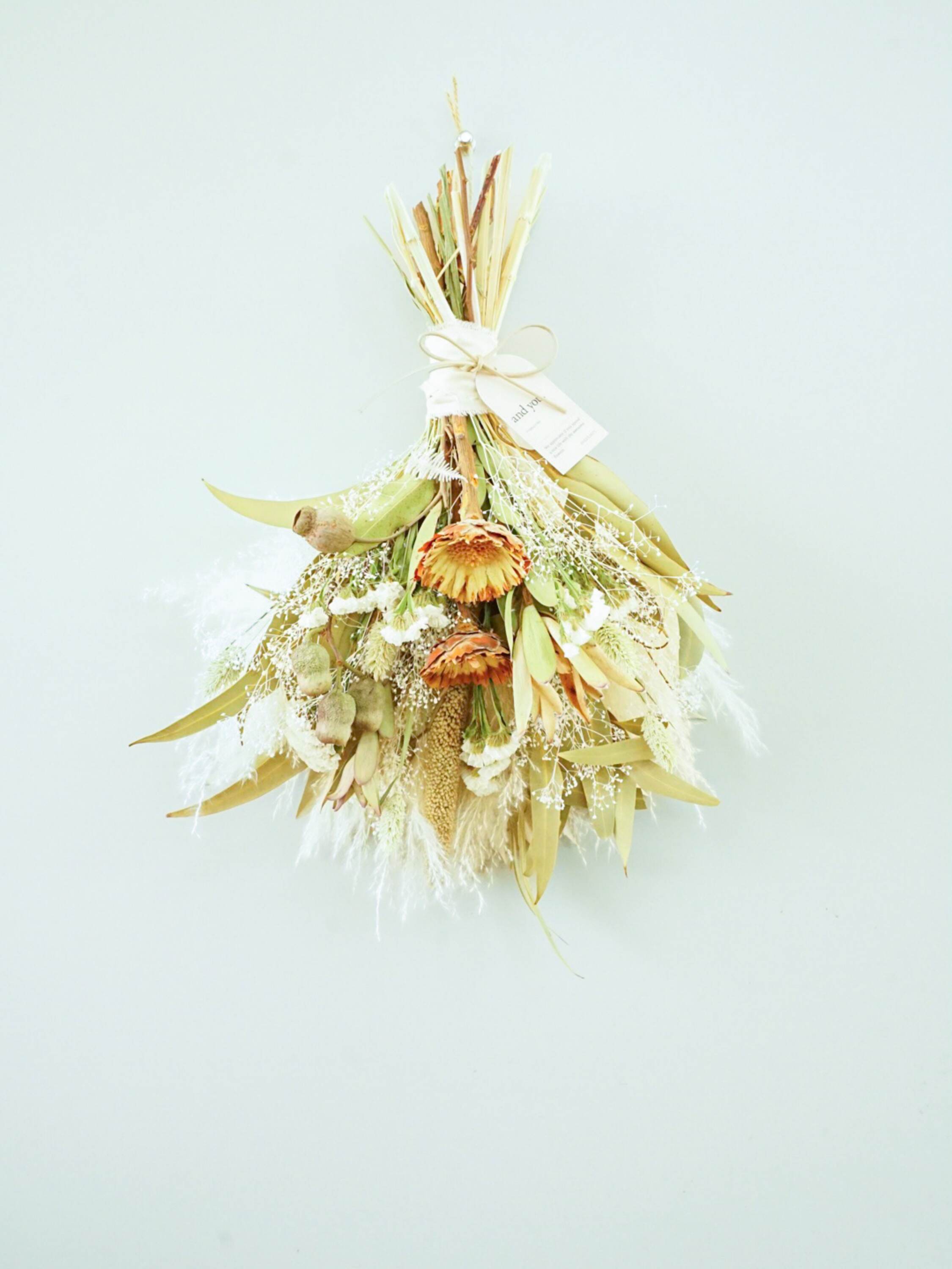 【壁に掛ける】ドライフラワーのスワッグ - グリーン -