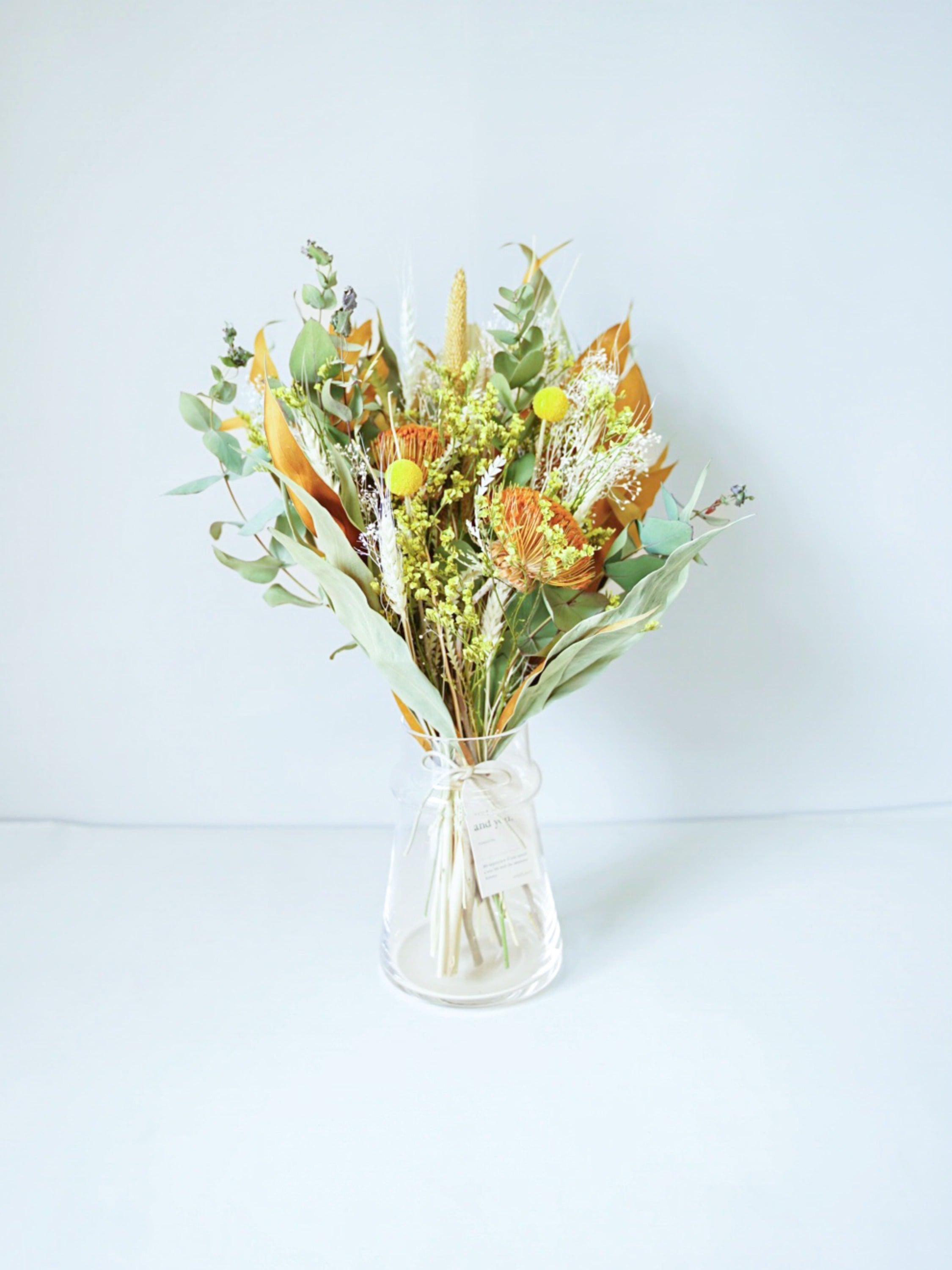 【花瓶に飾れる】ドライフラワーの花束  M - イエロー -