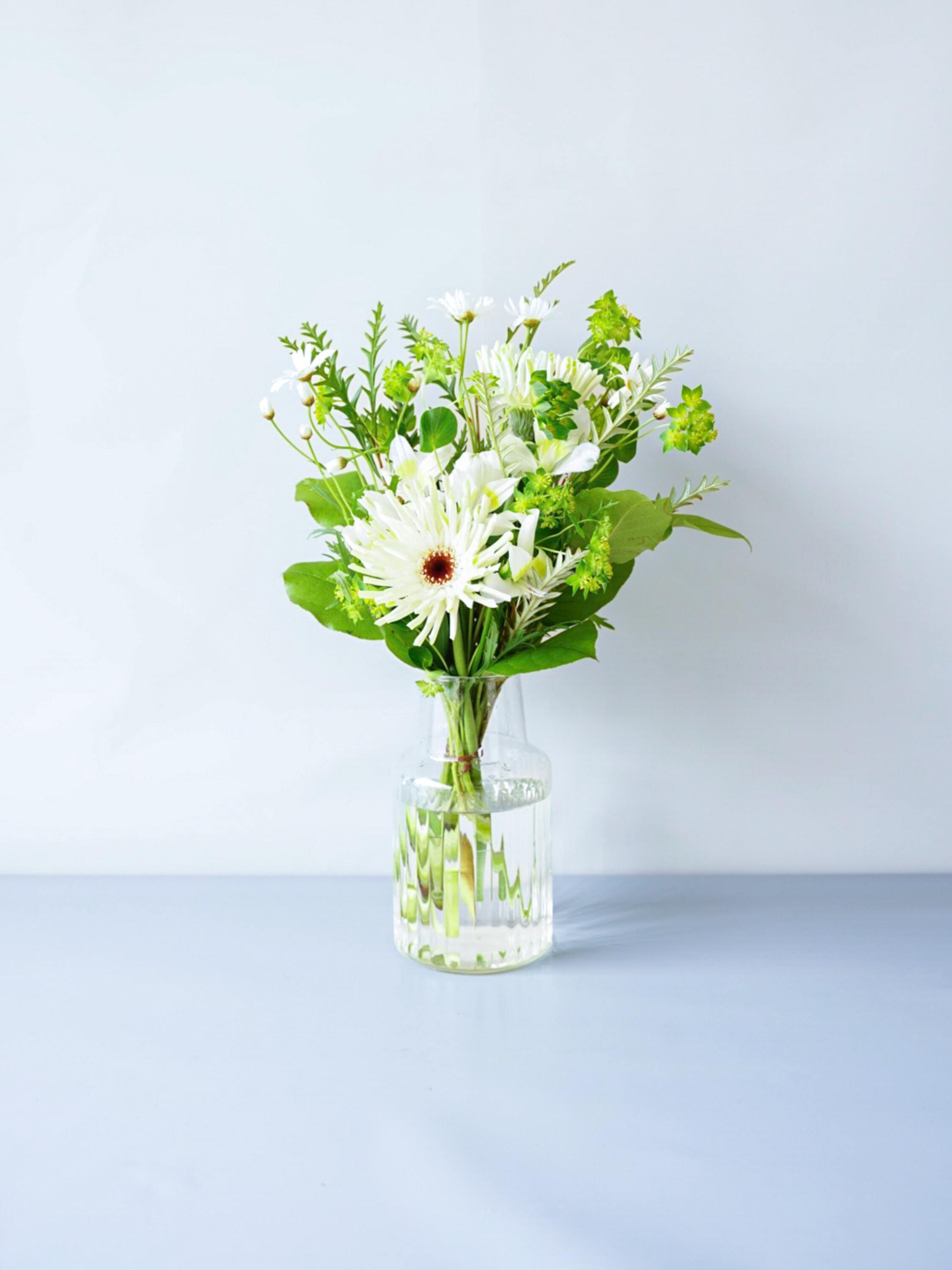 フローリストにおまかせ 季節の花束 M - グリーン&ホワイト -