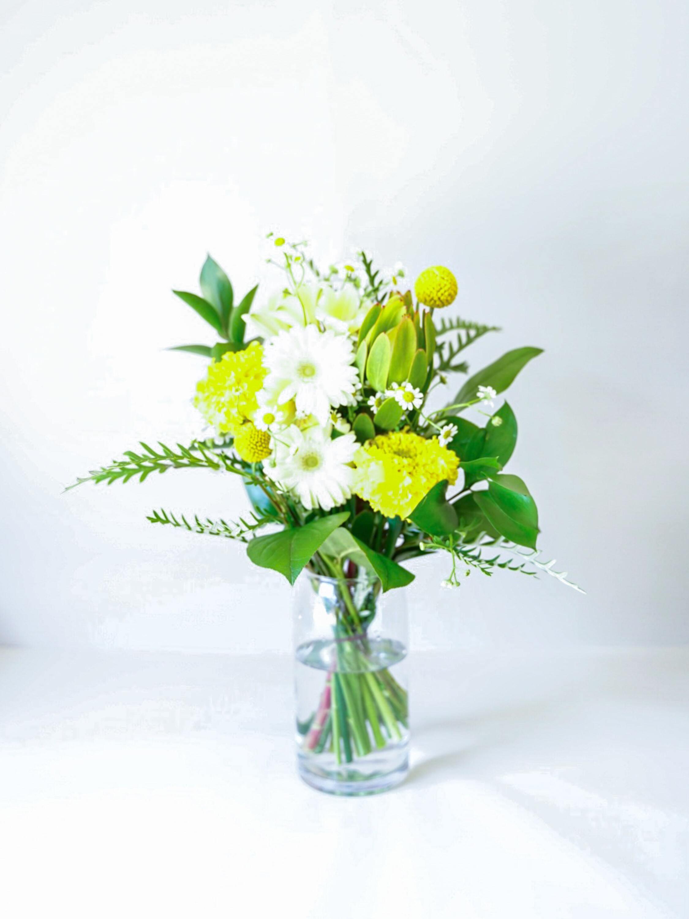 【誕生日ギフト】 フローリストにおまかせ 季節の花束 M - イエロー -