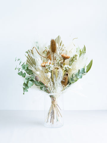 【花瓶に飾れる】ドライフラワーの花束 L - グリーン -