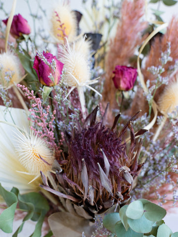 【花瓶に飾れる】ドライフラワーの花束 L - ピンク -