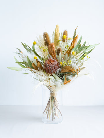 【花瓶に飾れる】ドライフラワーの花束 L - イエロー -