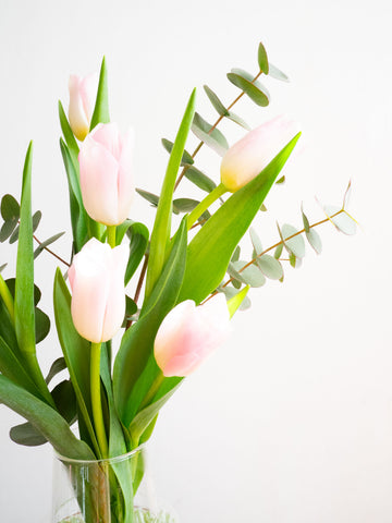 【2月の誕生花】チューリップの花束 7本 - ライトピンク -